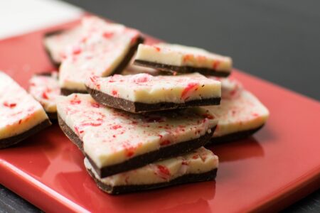 Dairy-Free Peppermint Bark Recipe - includes a homemade dairy-free white chocolate option. Fast, Easy, and Delicious! With semi-sweet or dark chocolate. Also vegan-friendly and allergy-friendly.