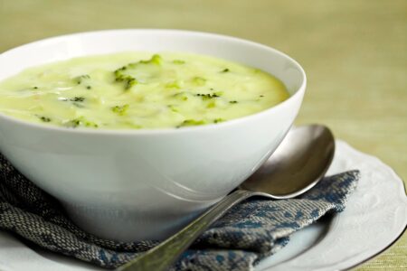 Dairy-Free Broccoli Chowder Recipe - healthy bistro-style soup that also happens to be allergy-friendly and plant-based